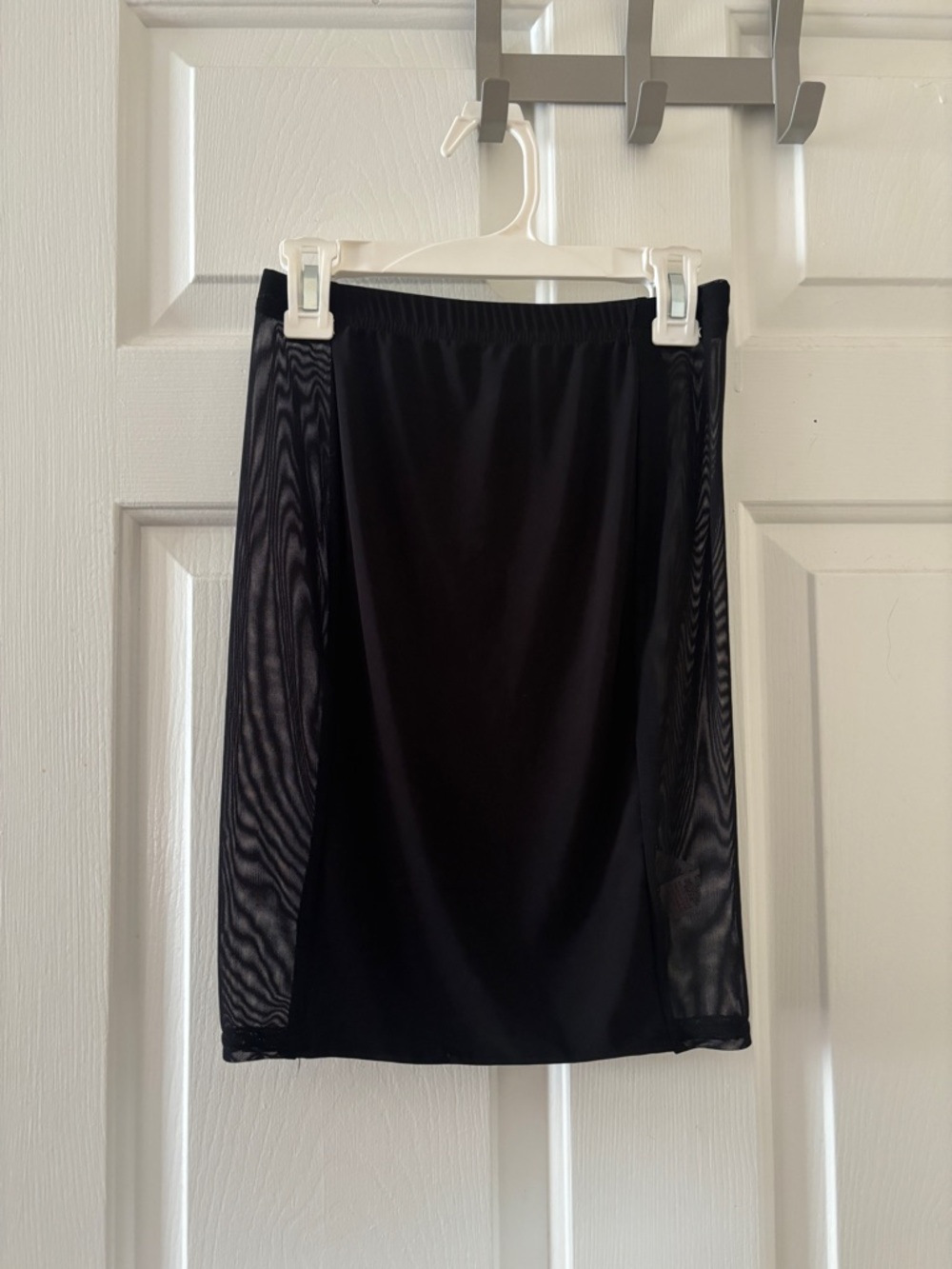 PrettyLittleThing Black Mesh Side Skirt